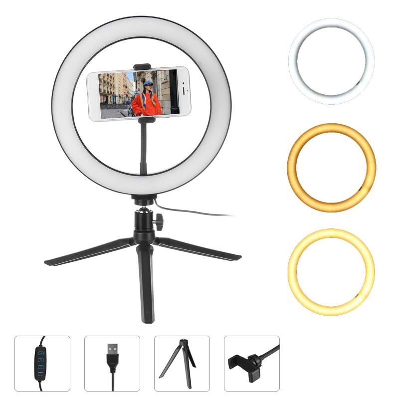 3 Modes Phone Selfie Ring LED Lamp Ring Professional Tripod Live Dimming Photography Video Fill Light Photo NO Radiation
3 Modes Phone Selfie Ring LED Lamp Ring Professional Tripod Live Dimming Photography Video Fill Light Photo NO Radiation