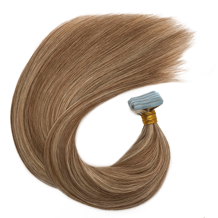 Premium Highlights Tape in Human Hair Extensions#8 color Mixed #24 Blonde color Balayage Invisiable Tape on Hair Extensions 100g/40pcs