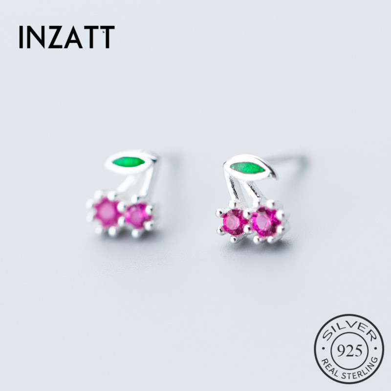 INZASweet Fruit Cherry Zircon Stud Earrings Real 925 Sterling Silver purple Color For Women Birthday Party Fine Jewelry
INZASweet Fruit Cherry Zircon Stud Earrings Real 925 Sterling Silver purple Color For Women Birthday Party Fine Jewelry