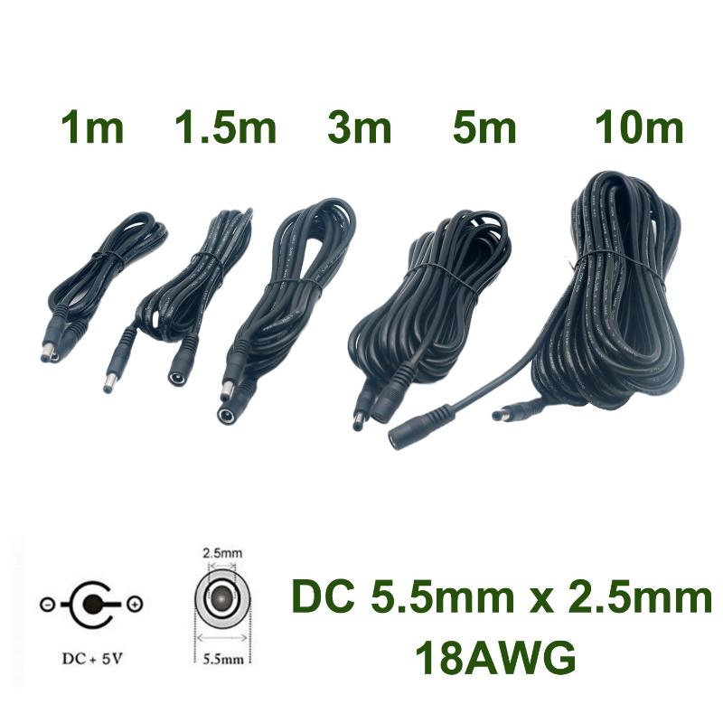 1pc CCTV DC Power 5.5mm x 2.5mm Male To Female Adapter Connector Extension Cord Extender Converter Cable 18AWG
1pc CCTV DC Power 5.5mm x 2.5mm Male To Female Adapter Connector Extension Cord Extender Converter Cable 18AWG