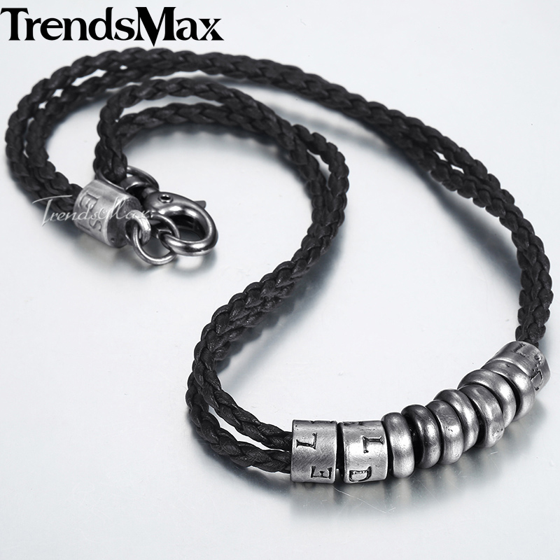 Men's Leather Necklace Black Rope Chain Metal Charm Necklace For Male Jewelry 2020 Gift Dropshipping Wholesale 8mm KLP100
Men's Leather Necklace Black Rope Chain Metal Charm Necklace For Male Jewelry 2020 Gift Dropshipping Wholesale 8mm KLP100