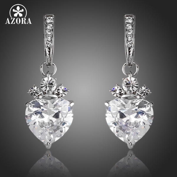 AZORA Valentine's Day Gift Heart Clear Shape Clear Cubic Zirconia Drop Earrings for Women TE0137
AZORA Valentine's Day Gift Heart Clear Shape Clear Cubic Zirconia Drop Earrings for Women TE0137