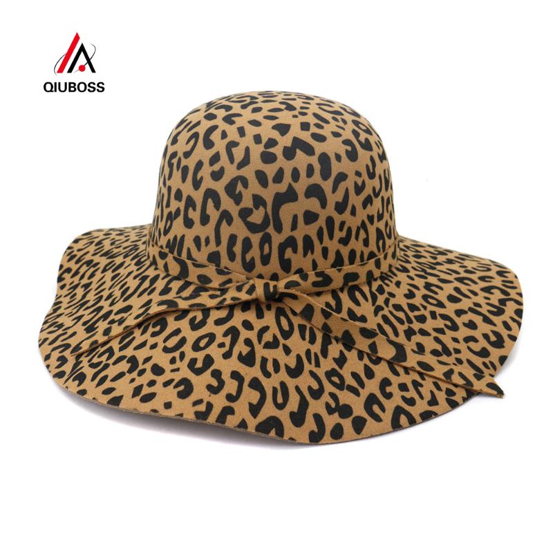 Wide Brim Artificial Wool Felt Fedora Hats Leopard Printting Women Floppy Hat Fashionable Female Dress Hat Sun Cap, Khaki
Wide Brim Artificial Wool Felt Fedora Hats Leopard Printting Women Floppy Hat Fashionable Female Dress Hat Sun Cap, Khaki