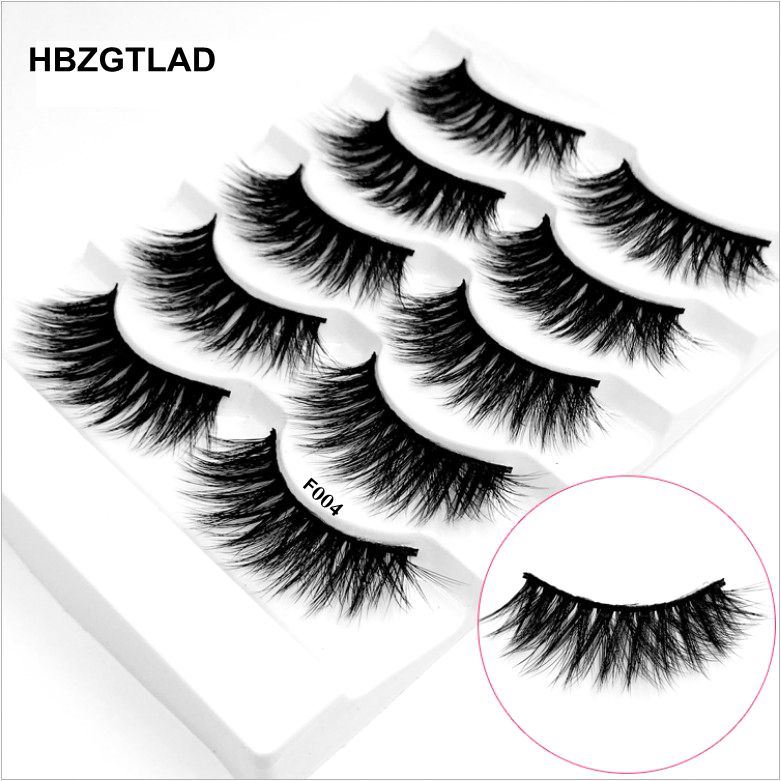 False Eyelashes 2021 5 Pairs 100% Real Mink 3D Natural Lashes Soft Eyelash Extension Makeup Kit Cilios