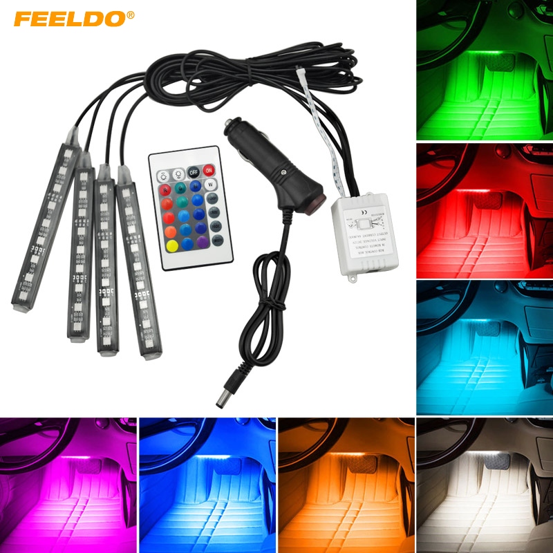 FEELDO 5Set Car RGB LED Strip Light Car Styling Decorative Atmosphere Lamps Interior Light With Remote #FD4567
FEELDO 5Set Car RGB LED Strip Light Car Styling Decorative Atmosphere Lamps Interior Light With Remote #FD4567