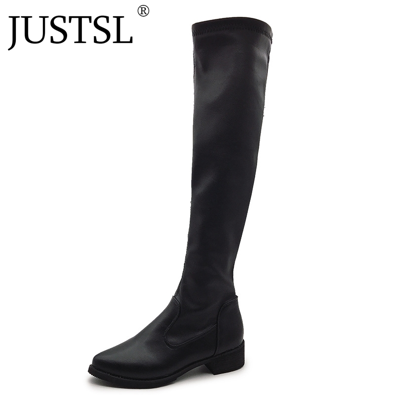 JUSTSL 2020 New Women's Fashion shoes Long tube ladies boots Pointed Toe Flat with knee-high female boot, Black
JUSTSL 2020 New Women's Fashion shoes Long tube ladies boots Pointed Toe Flat with knee-high female boot, Black