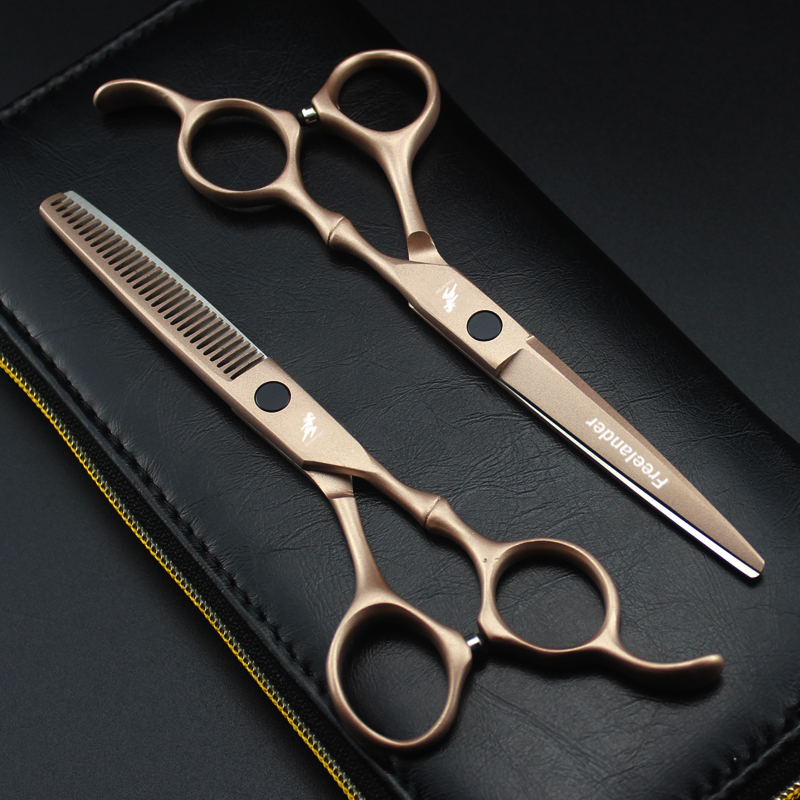 6 inch silver Japanese hair scissors razor and hairdressing scissors comb case professional hair dressing