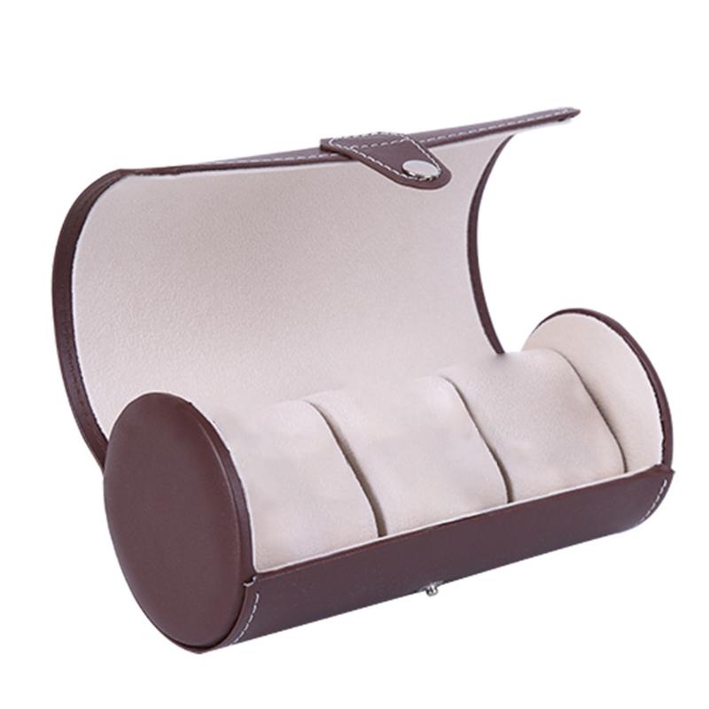 3 Slot Portable Durable Jewelry Organizer Practical Buckle Closure Smooth Surface Storage Case Cylindrical PU Leather Watch Box
3 Slot Portable Durable Jewelry Organizer Practical Buckle Closure Smooth Surface Storage Case Cylindrical PU Leather Watch Box