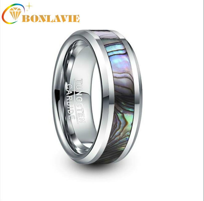 BONLAVIE 8mm Wide Wedding Band Tungsten Carbide Ring Inlaid Abalone Shell Tungsten Steel Ring Men's Male Anillos
BONLAVIE 8mm Wide Wedding Band Tungsten Carbide Ring Inlaid Abalone Shell Tungsten Steel Ring Men's Male Anillos