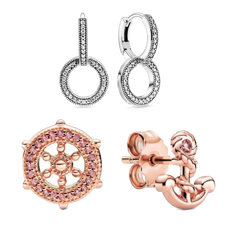 Fashion 925 Sterling Silver Stud Earrings Sparkling Rose gold Helm Stud Earrings for Women Jewelry
Fashion 925 Sterling Silver Stud Earrings Sparkling Rose gold Helm Stud Earrings for Women Jewelry