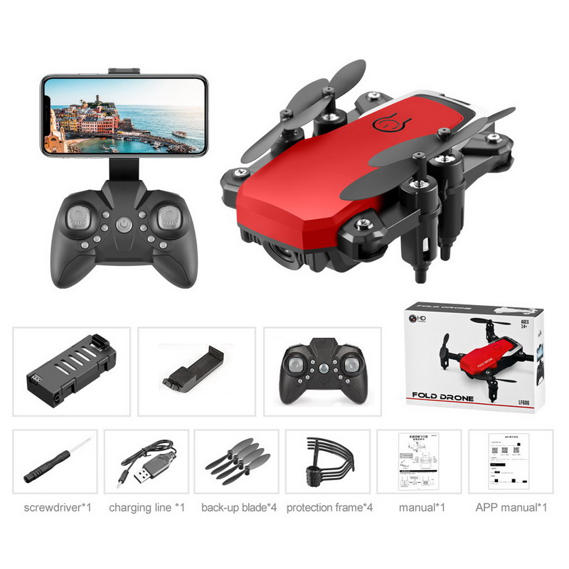 LF606 Wifi FPV Foldable RC Drone with 5.0MP 4K HD Camera Altitude Hold 3D Flips Headless Mode 360 Rotating RC Helicopter Aircraft Airplane