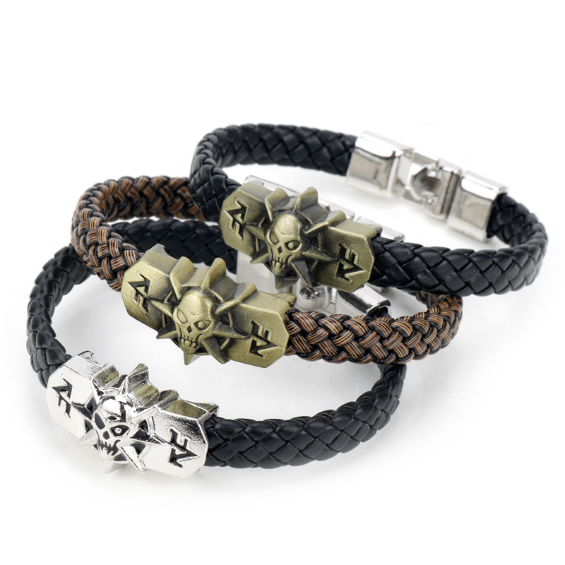 Hot Game Jewelry Cross Fire CF PU Leather Bracelet Skeleton Skull Alloy Buckle Bangle Cosplay Gift For Men
Hot Game Jewelry Cross Fire CF PU Leather Bracelet Skeleton Skull Alloy Buckle Bangle Cosplay Gift For Men
