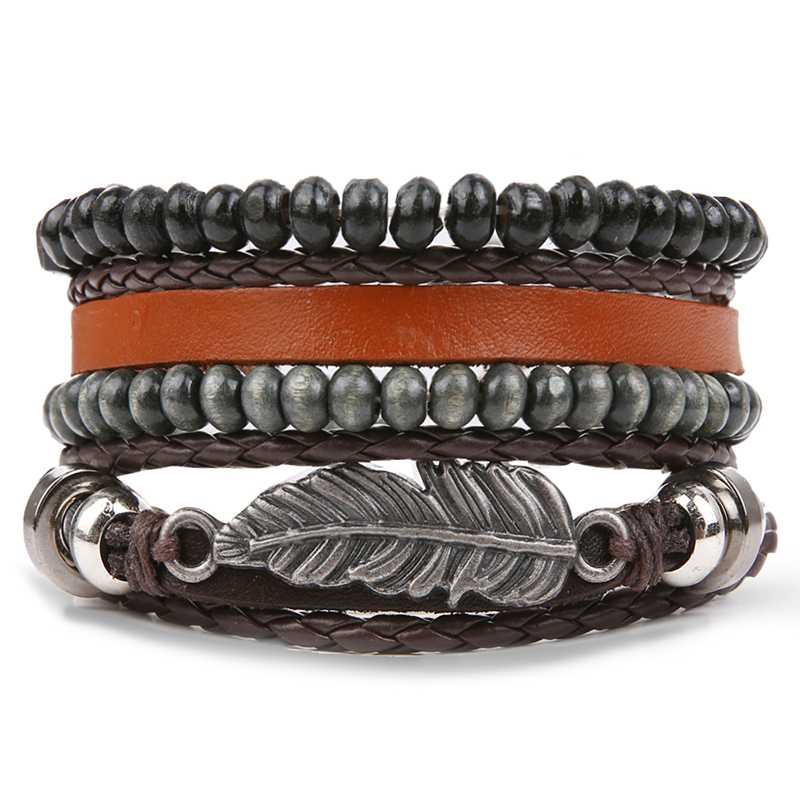 IFMIA Vintage Leather Beads Bracelet Bangles Multiple Charm Fashion Wristbands Leaf Bracelets Set for Men 2020 Party Jewelry New
IFMIA Vintage Leather Beads Bracelet Bangles Multiple Charm Fashion Wristbands Leaf Bracelets Set for Men 2020 Party Jewelry New