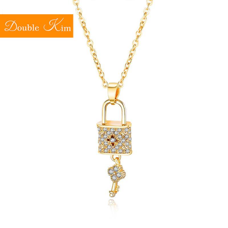 Padlock key Zircon Pendant Necklace Copper Alloy Material Plated Chain Necklace Inlaid Zircon Trendy Women Jewelry Gift
Padlock key Zircon Pendant Necklace Copper Alloy Material Plated Chain Necklace Inlaid Zircon Trendy Women Jewelry Gift