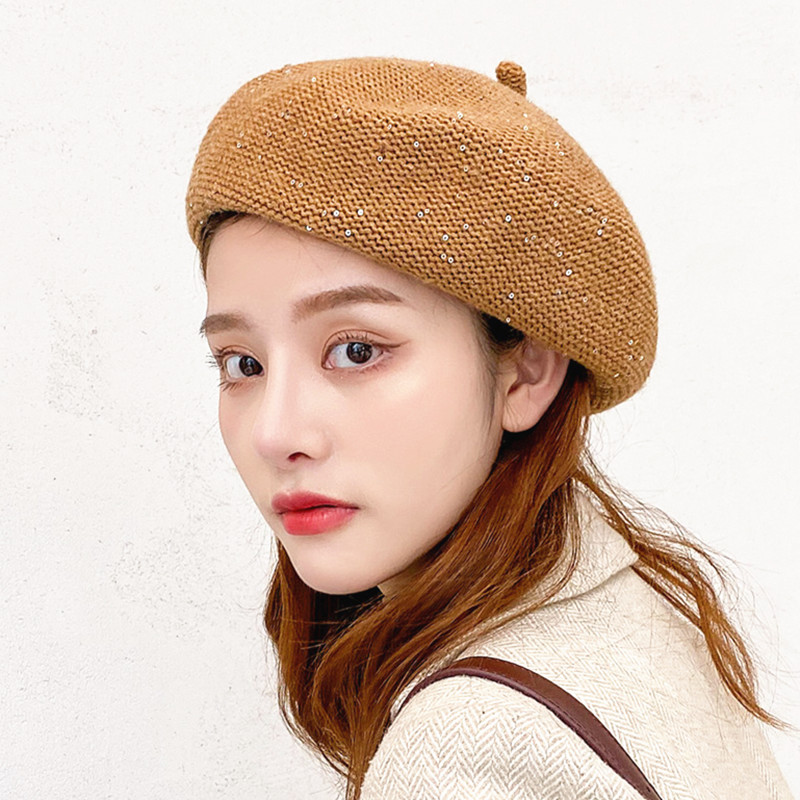 Autumn girl lady casual rhinestone sequins beret caps England stylish women wool beret cap Octagonal Artist hats, Brown
Autumn girl lady casual rhinestone sequins beret caps England stylish women wool beret cap Octagonal Artist hats, Brown
