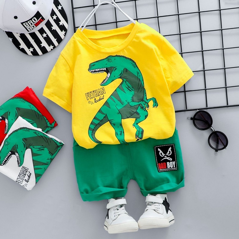 Fashion infant Suits Baby Clothing Set for Boys dinosaur Cute Summer Casual Clothes Set Cartoon T-shirt Top+Shorts Kids Clothes, Yellow1
Fashion infant Suits Baby Clothing Set for Boys dinosaur Cute Summer Casual Clothes Set Cartoon T-shirt Top+Shorts Kids Clothes, Yellow1