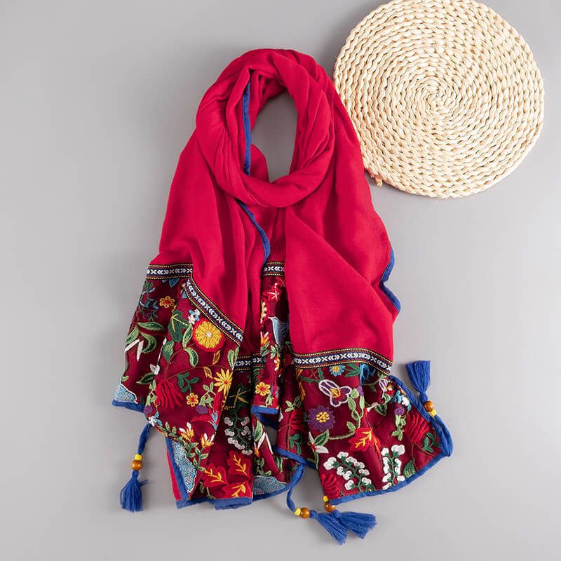Ethnic Style Embroidery Cotton Scarf Retro Fringed National Scarves Floral Print Shawls Wraps Lady Foulard Hijab Muslim Sjaal
Ethnic Style Embroidery Cotton Scarf Retro Fringed National Scarves Floral Print Shawls Wraps Lady Foulard Hijab Muslim Sjaal