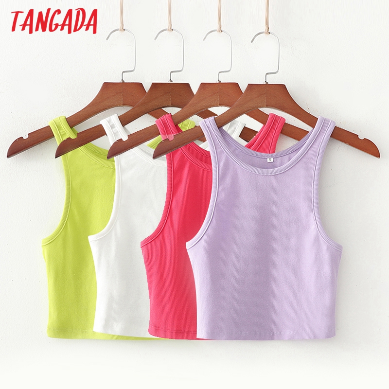 Tangada women strethy solid crop top sleeveless backless short blouses shirts female casual tops 1D437, Green
Tangada women strethy solid crop top sleeveless backless short blouses shirts female casual tops 1D437, Green