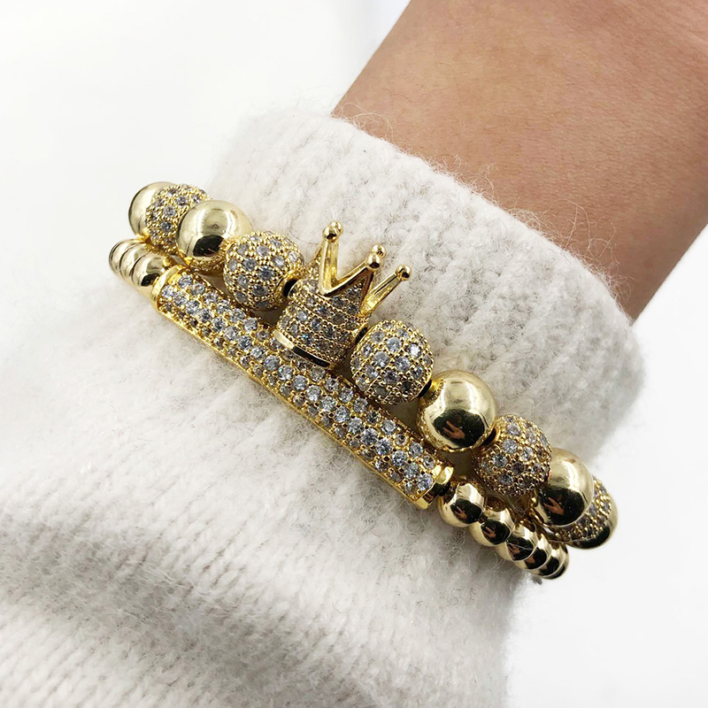 New Luxury Handmade 5mm Copper Fireball Crown Zircon Bracelet CZ Rope Braiding Bracelet For Men Women pulsera masculina
New Luxury Handmade 5mm Copper Fireball Crown Zircon Bracelet CZ Rope Braiding Bracelet For Men Women pulsera masculina