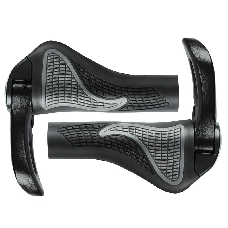 1Pair Ergonomic Bicycle Grip Bike Handlebar Grips with Bar End Antislip Rubber Cycling MTB Mountain Bike Road Bike Parts Accessor