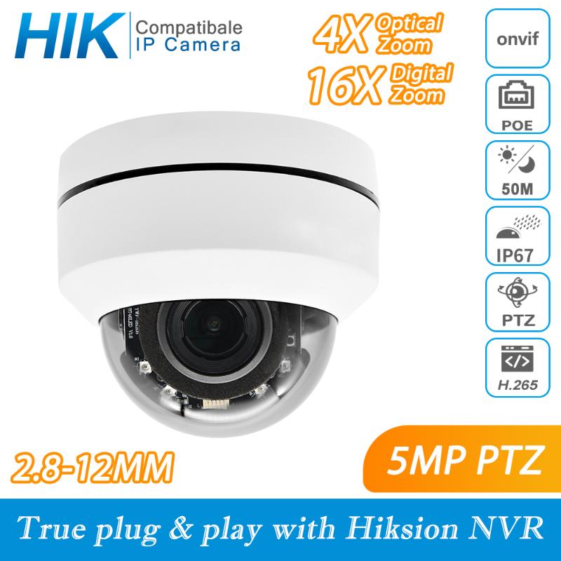 Hikvision Compatible PTZ IP Camera 5MP 4X-16X ZOOM Speed Dome Camera Outdoor IR 50M H.265+ CCTV Security IP IP67 IK10
Hikvision Compatible PTZ IP Camera 5MP 4X-16X ZOOM Speed Dome Camera Outdoor IR 50M H.265+ CCTV Security IP IP67 IK10