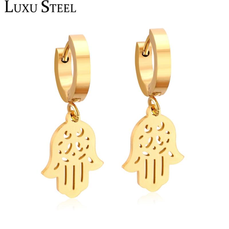 LUXUSTEEL Small Hoop Earrings Hand Pendant Stainless Steel Earring Fashion Jewelry Party Wholesale Collier
LUXUSTEEL Small Hoop Earrings Hand Pendant Stainless Steel Earring Fashion Jewelry Party Wholesale Collier