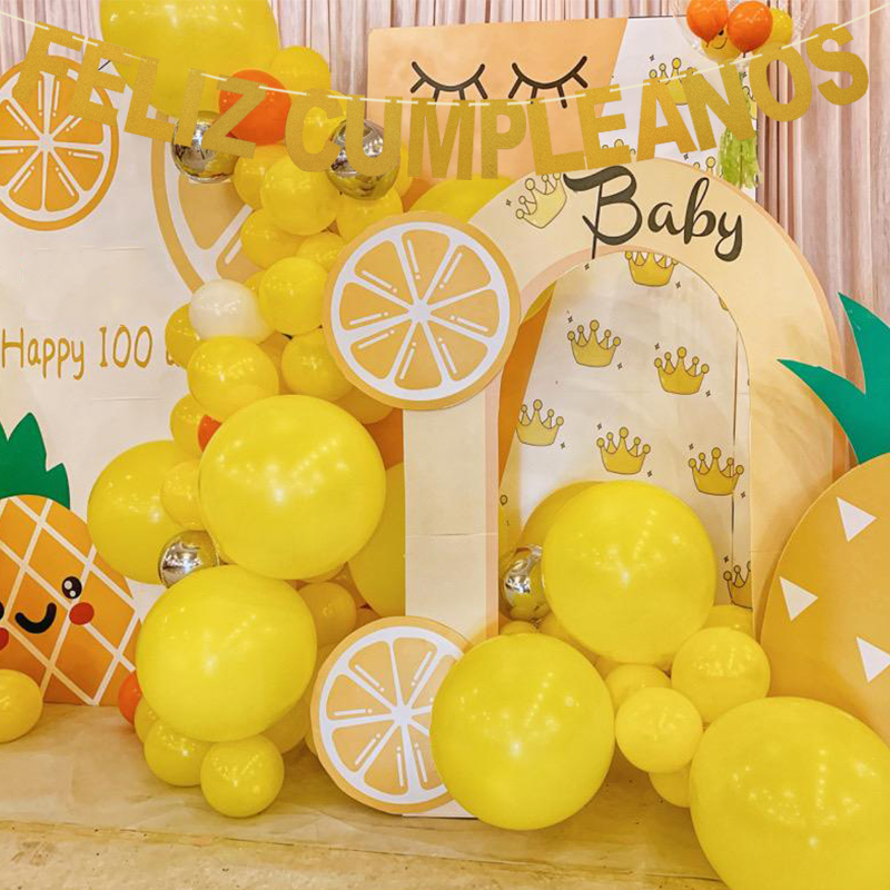 Spanish Happy Birthday Banner Flag Round Letter Feliz Cumpleanos Foil Balloon Baby Shower Kids Birthday Party Decoration Balloon