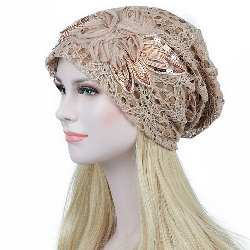 Fashion Women Lace Beanie Hat Spring Autumn Breathable Chemo Slouchy Skullies Cap Turban with Flower, Black
Fashion Women Lace Beanie Hat Spring Autumn Breathable Chemo Slouchy Skullies Cap Turban with Flower, Black