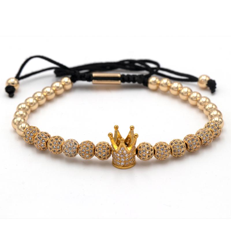 Cubic Zircon Crown Bracelets Men Jewelry Micro Pave setting Ball Charm Copper Beads Bracelet Braided Macrame Bracelet pulseira
Cubic Zircon Crown Bracelets Men Jewelry Micro Pave setting Ball Charm Copper Beads Bracelet Braided Macrame Bracelet pulseira