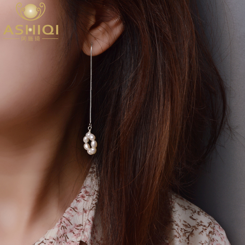 ASHIQI Real 925 Sterling Silver Long Earrings Natural Freshwater Pearl Jewelry for Women Gift
ASHIQI Real 925 Sterling Silver Long Earrings Natural Freshwater Pearl Jewelry for Women Gift