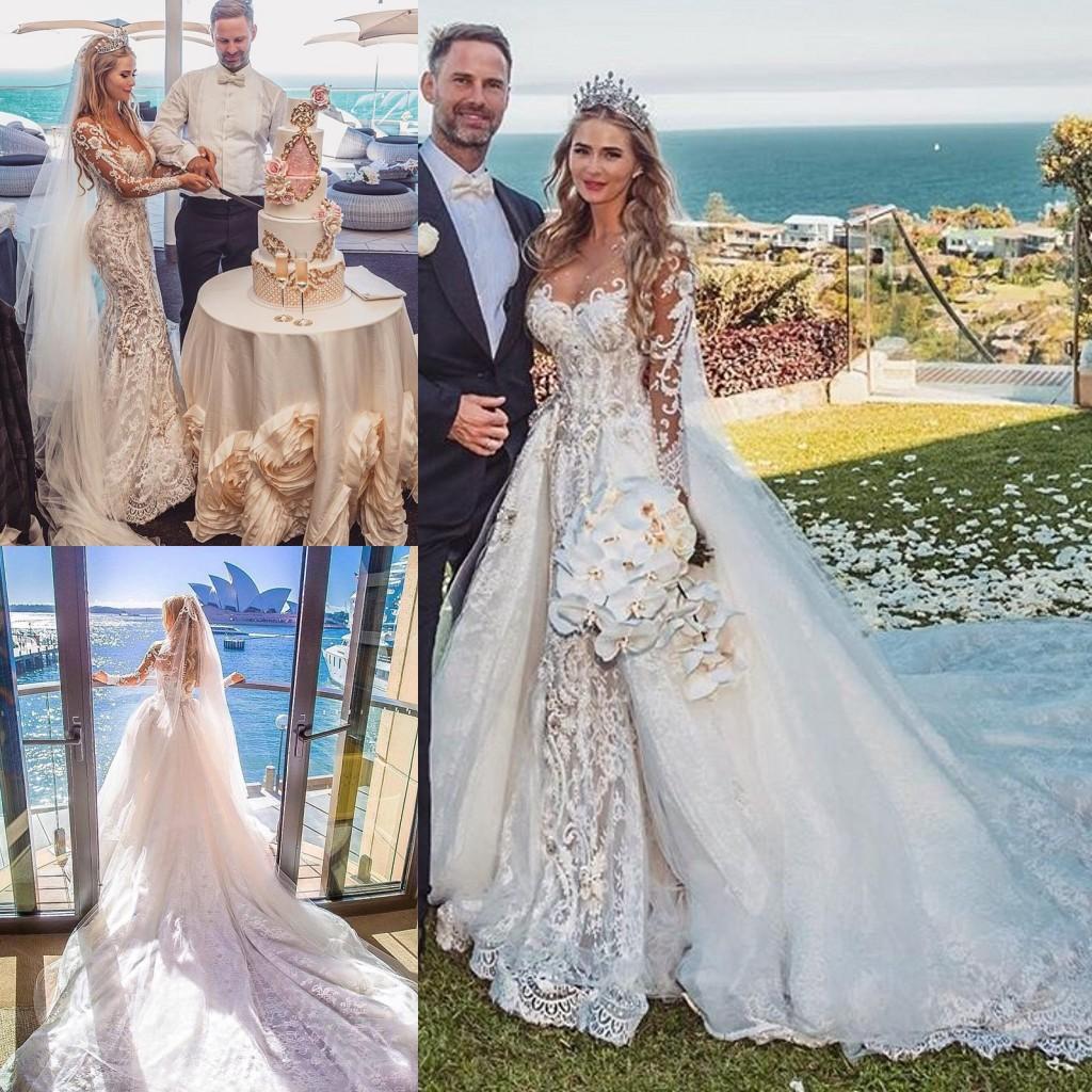 2021 Modest Long Sleeves Wedding Dresses Mermaid with Detachable Chapel Train Plus Size Lace Applique Crystal Wedding Gown vestido de novia, Purple
2021 Modest Long Sleeves Wedding Dresses Mermaid with Detachable Chapel Train Plus Size Lace Applique Crystal Wedding Gown vestido de novia, Purple
