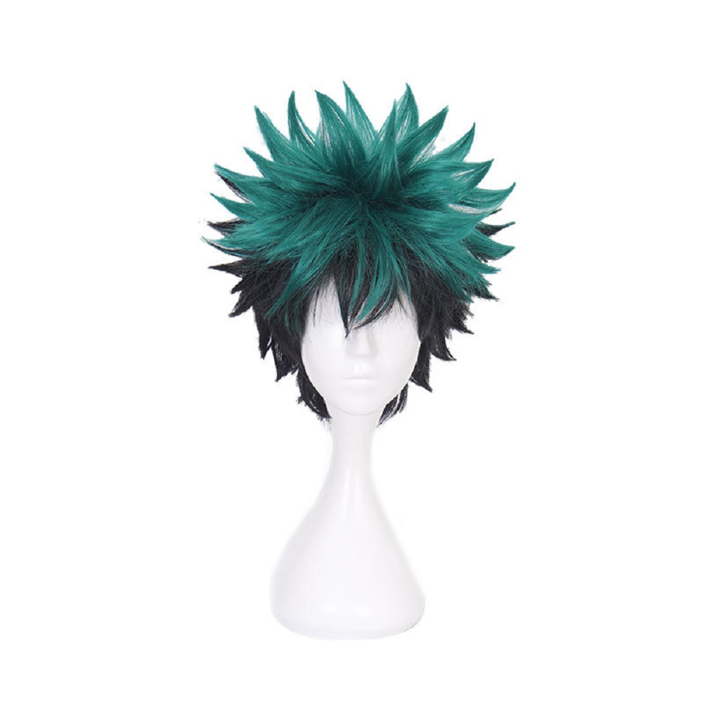 2 Colors Cosplay My Hero Academia Deku Izuku Midoriya Short Wig Synthetic Hair