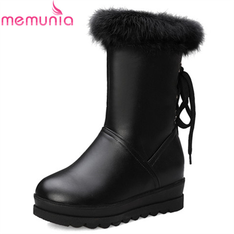 MEMUNIA 2020 hot sale women ankle boots round toe lace up winter snow boots sweet comfortable wedges platform shoes woman, Black
MEMUNIA 2020 hot sale women ankle boots round toe lace up winter snow boots sweet comfortable wedges platform shoes woman, Black