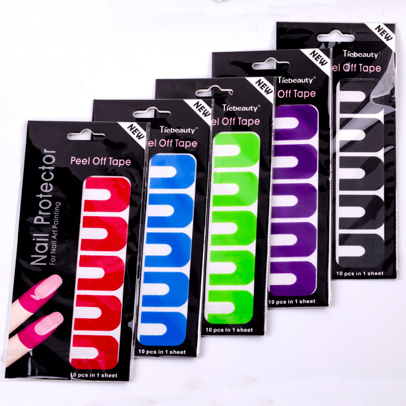U Shape Nail Polish Protector UV Gel Stickers Manicure Tools Anti-Overflow Nail Sticker For Nail Art Painting Peel Off Tape Protector De Esmalte De Un
