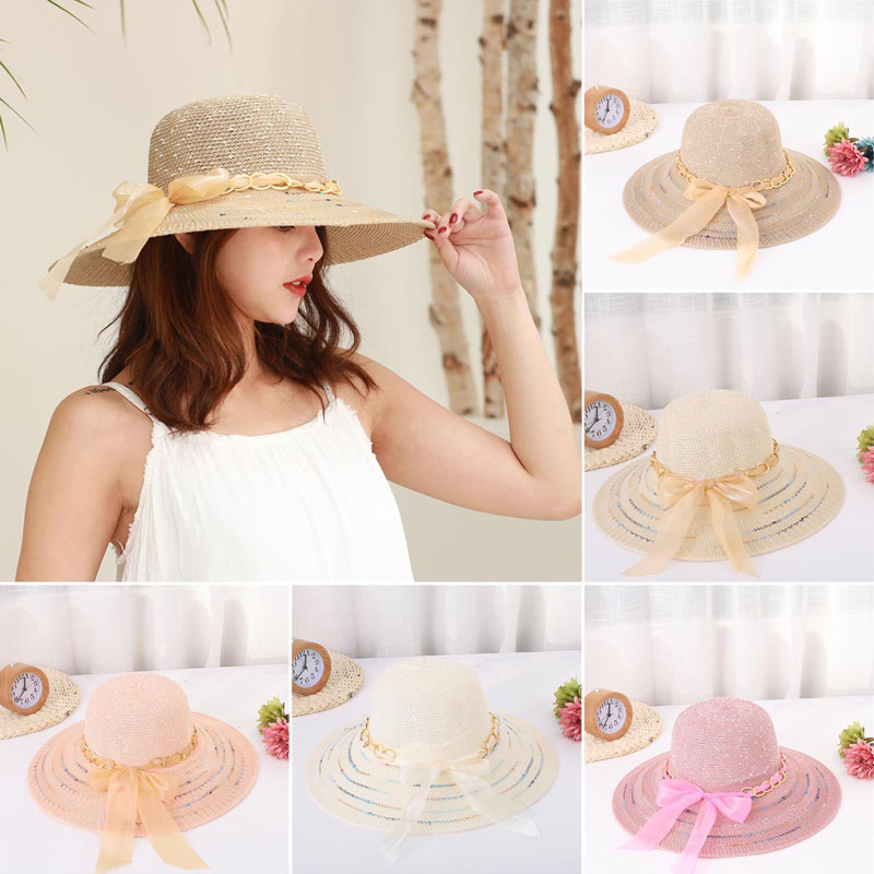 Women Sunshade Hat Chain Bowknot Decor Widen Brim Beach Cap for Summer Outdoor NYZ Shop, Khaki
Women Sunshade Hat Chain Bowknot Decor Widen Brim Beach Cap for Summer Outdoor NYZ Shop, Khaki