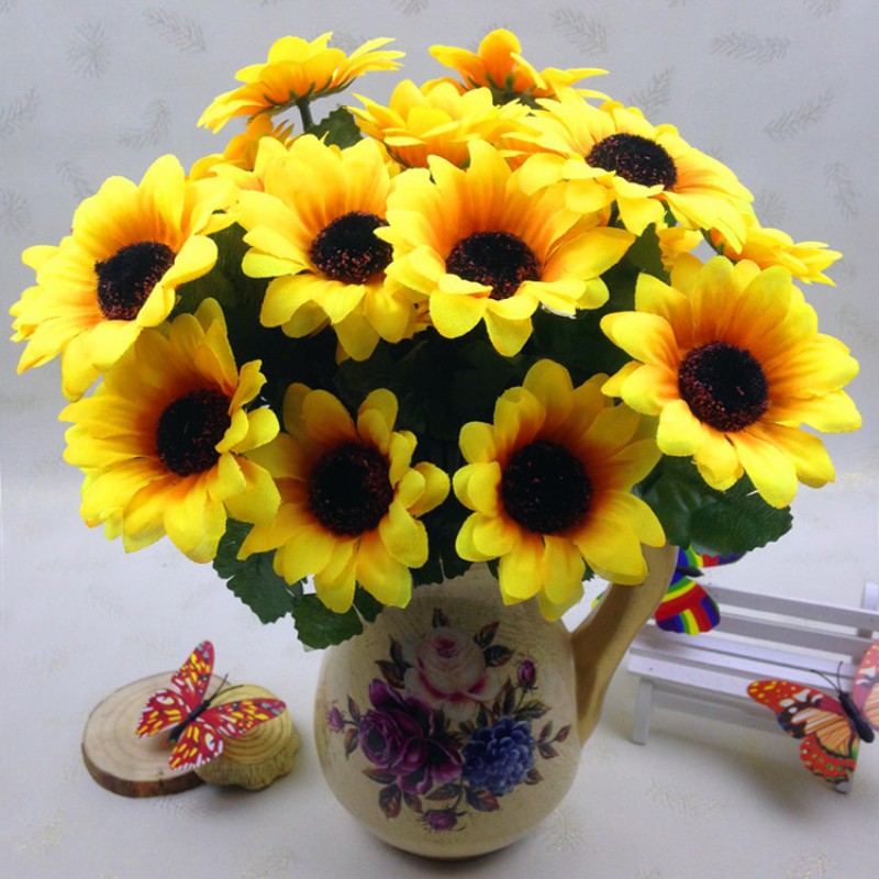 Large Silk Sunflower Artificial Flower 7 Heads Faux Sunflower For Wedding Decor Handmade Scrapbooking Accessories Fake Flowers 2, Beige
Large Silk Sunflower Artificial Flower 7 Heads Faux Sunflower For Wedding Decor Handmade Scrapbooking Accessories Fake Flowers 2, Beige