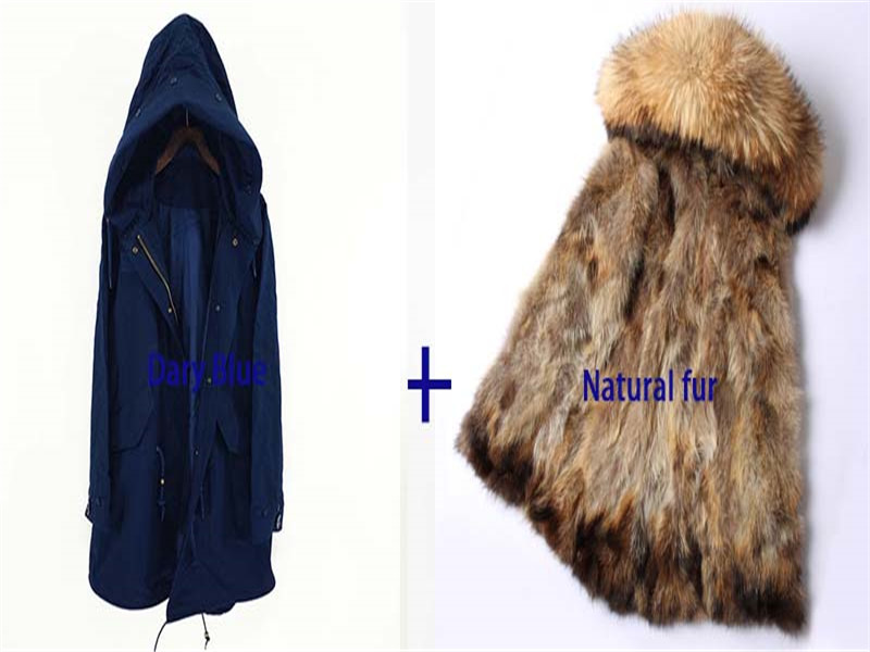 MaoMaoKong Real Fur Parka Men Winter Jacket Real Raccoon Fur Hooded Coat Nature Raccoon Lining Jackets Man Coat