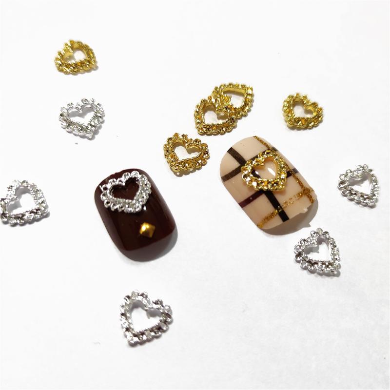 100Pcs 3d Nail Art Decorations Heart Hollow Studs Charms Manicure Gold Silver Nail Supplies Metal Ornaments for Design Wholesale
100Pcs 3d Nail Art Decorations Heart Hollow Studs Charms Manicure Gold Silver Nail Supplies Metal Ornaments for Design Wholesale