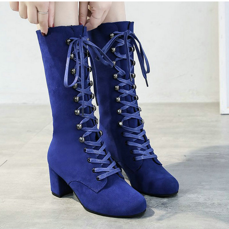Plus Size 35-43 2020 Mid Calf Women's Boots Winter Autumn Fashion Solid Flock Shoes Woman Med Heels Lady Lace Up Vintage Boot, Black
Plus Size 35-43 2020 Mid Calf Women's Boots Winter Autumn Fashion Solid Flock Shoes Woman Med Heels Lady Lace Up Vintage Boot, Black