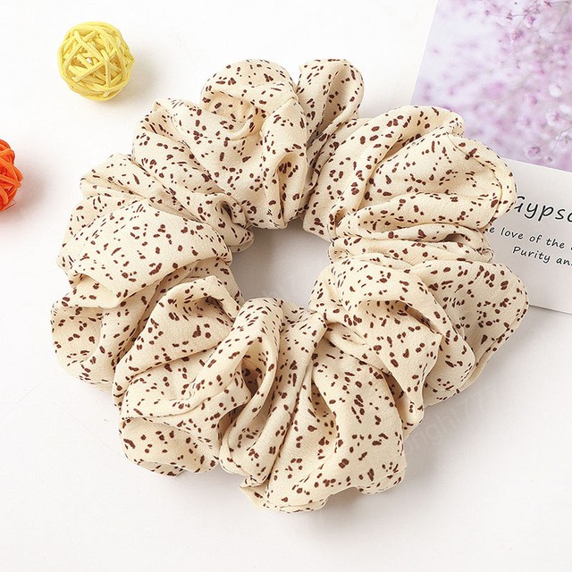 Ins Oversized Scrunchies Hair Ties Elastic Hair Bands Floral Ponytail Holder Spot Leopard Big Scrunchie Women Hair Accessories