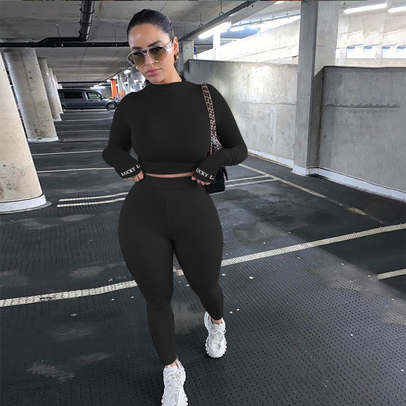 Women tracksuits Two Pieces Pants Set Letter Print Slim Long Sleeve Breathable Trendy Sports Suits Fashion Ladies Outfits