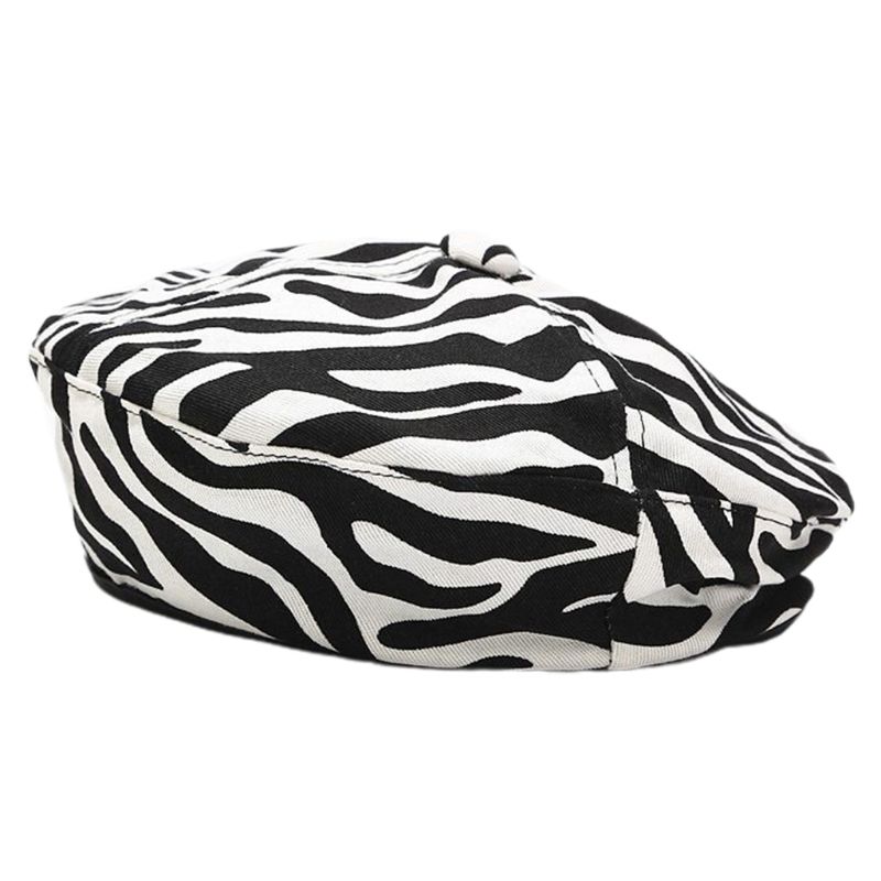 Women Zebra Striped Cotton Beret Cap Flat Top Vintage Painter Pumpkin Beanie Hat, White
Women Zebra Striped Cotton Beret Cap Flat Top Vintage Painter Pumpkin Beanie Hat, White