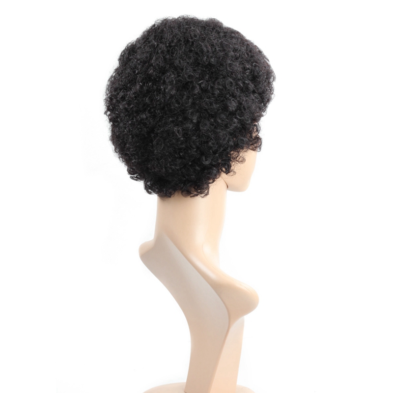 Ishow Straight Short Wigs Brazilian Virgin Hair Kinky Curly Human Hair Wigs with Baby Hair 8inch Swiss Lace