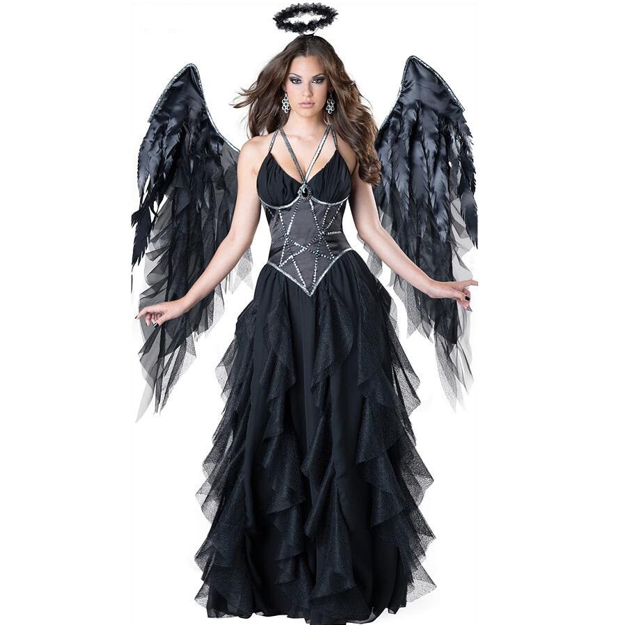 Halloween Cosplay Vampire Dark Angel Costume Cosplay Ghost Festival Witch Costume European and American 2020 New Arrival, Picture color
Halloween Cosplay Vampire Dark Angel Costume Cosplay Ghost Festival Witch Costume European and American 2020 New Arrival, Picture color