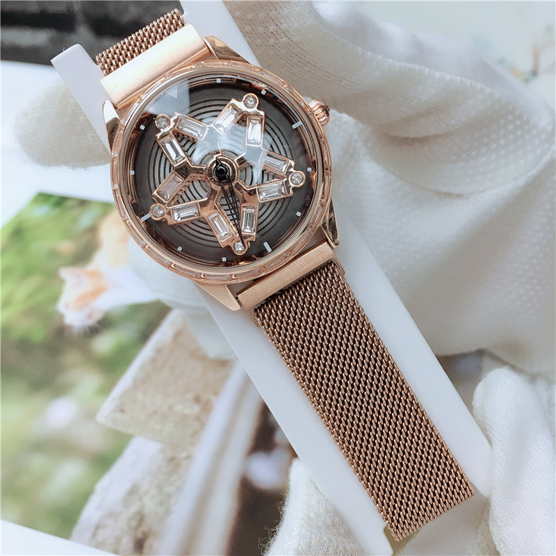 Chic Waterproof Quartz Watches Fashion Creative Rotating Diamond Flower Dial Magnet Strap Clock Wrist For Women, Blue
Chic Waterproof Quartz Watches Fashion Creative Rotating Diamond Flower Dial Magnet Strap Clock Wrist For Women, Blue
