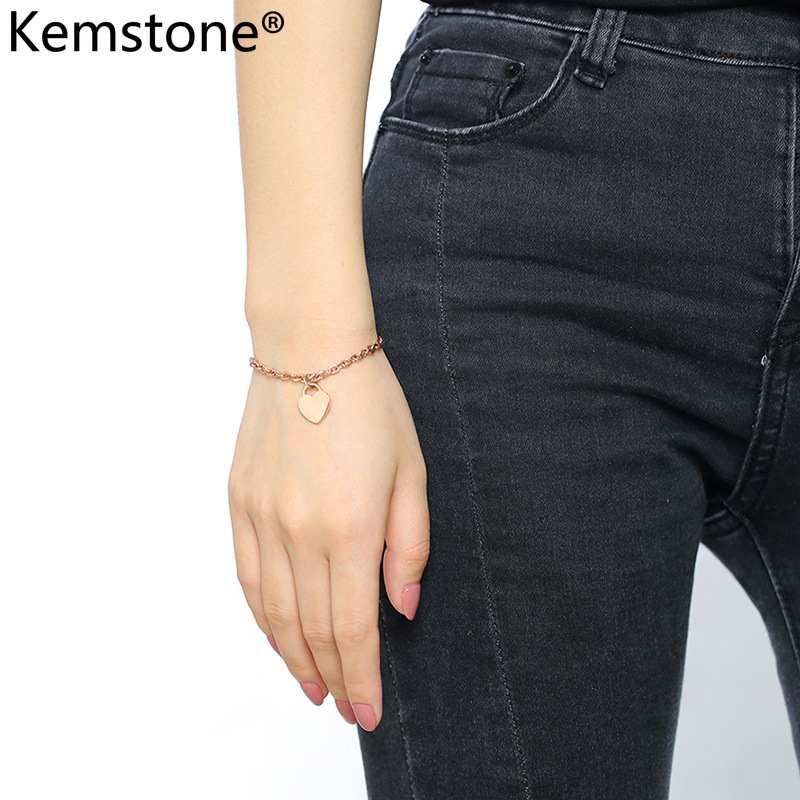 Kemstone Trendy 20CM Stainless Steel Heart Rose Gold Silver Plated Charms Bracelets Jewelry For Ladies
Kemstone Trendy 20CM Stainless Steel Heart Rose Gold Silver Plated Charms Bracelets Jewelry For Ladies