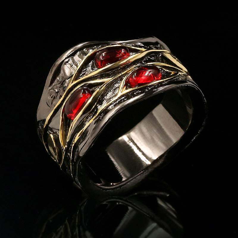 Vintage Red Stone Punk Rings for women Top quality Black Gold color Party jewelry Ladies Engagement Ring size 6-10 Bague femme
Vintage Red Stone Punk Rings for women Top quality Black Gold color Party jewelry Ladies Engagement Ring size 6-10 Bague femme