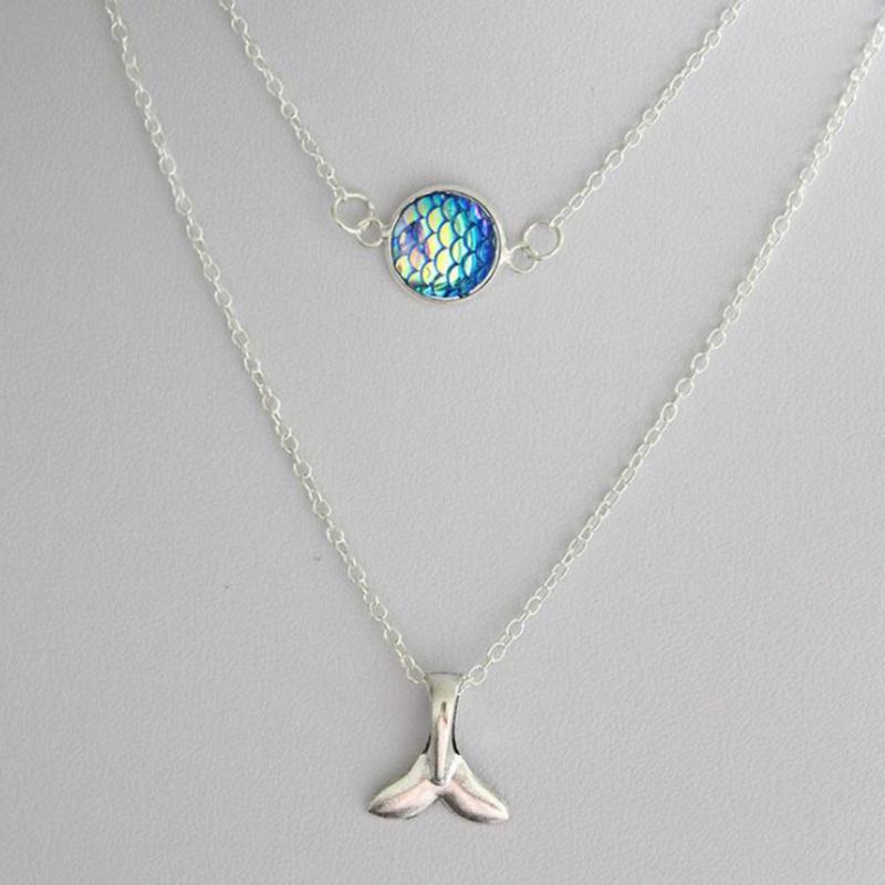 8Seasons Resin Mermaid Fish Scale Multilayer Necklace Silver Color Green Whale Tail Round AB Color 46cm long 34.5cm Long, 1 PC
8Seasons Resin Mermaid Fish Scale Multilayer Necklace Silver Color Green Whale Tail Round AB Color 46cm long 34.5cm Long, 1 PC