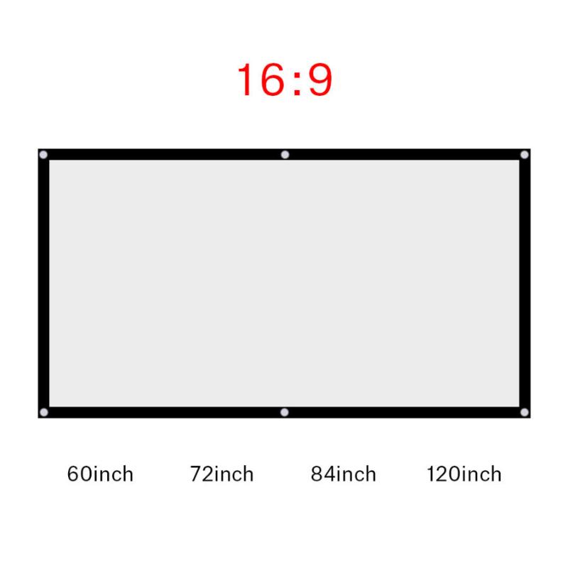60-120 Inch 16:9 Portable Foldable Projector Screen Non-crease White Projector Curtain Projection Screen for Meeting Movie
60-120 Inch 16:9 Portable Foldable Projector Screen Non-crease White Projector Curtain Projection Screen for Meeting Movie