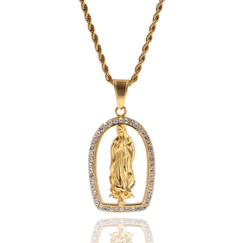 Men Hip hop iced out Virgin Mary pendant necklaces Stainless Steel Fashion Men/Women Hiphop pendants necklace jewelry gifts
Men Hip hop iced out Virgin Mary pendant necklaces Stainless Steel Fashion Men/Women Hiphop pendants necklace jewelry gifts